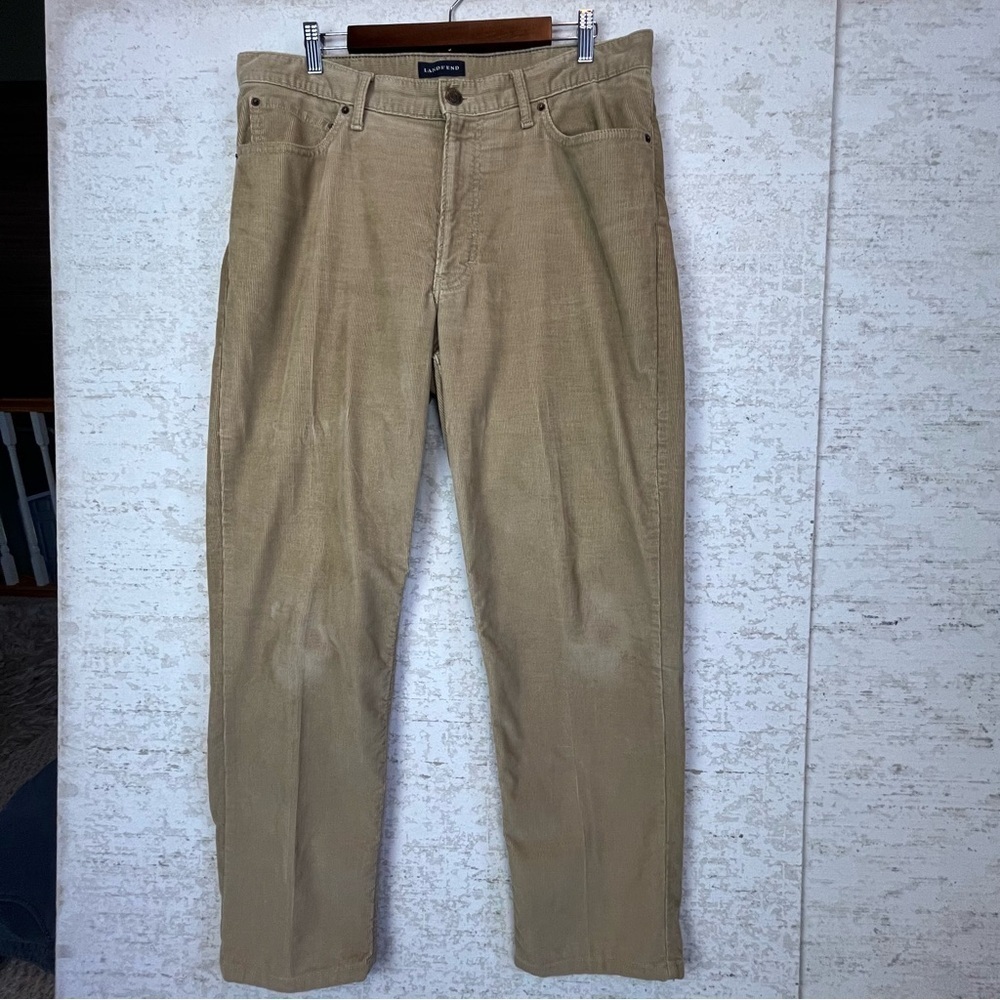 Lands' End Mens Tan Corduroy Pants 36 x 29